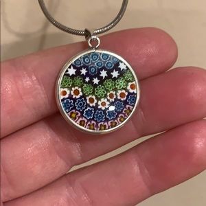 Silver chain necklace and pendant